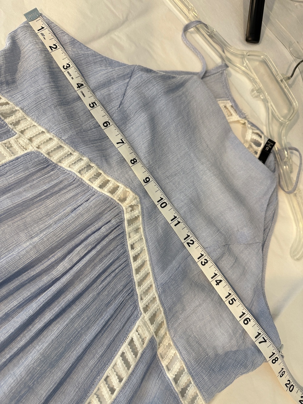 Doe & Rae Pale Blue Maxi Dress with Crochet Inset - Picture 11 of 13